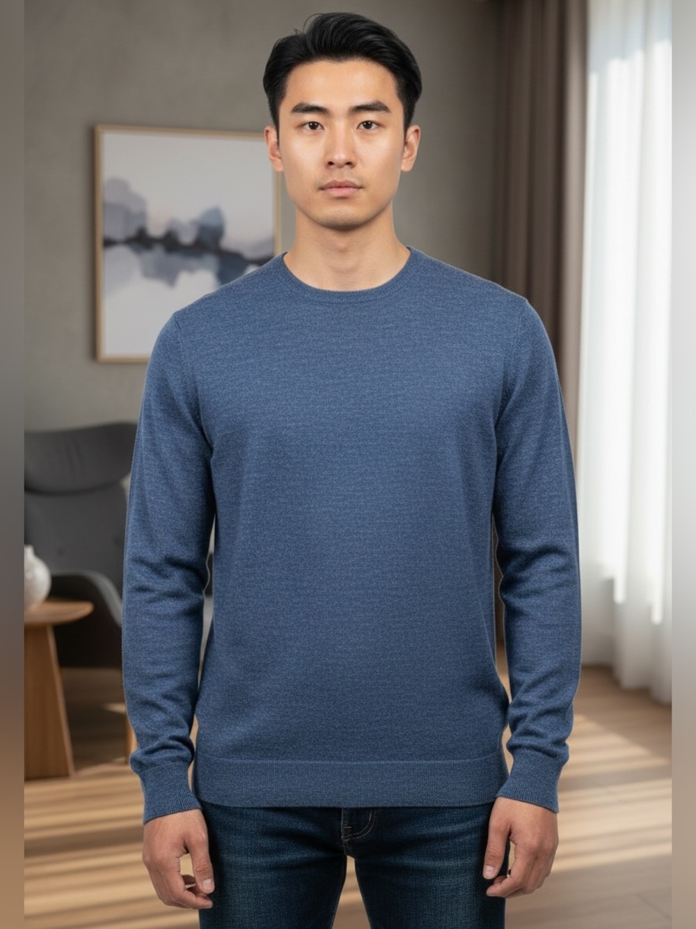 J. Crew Marled Crew Neck Cotton Sweater